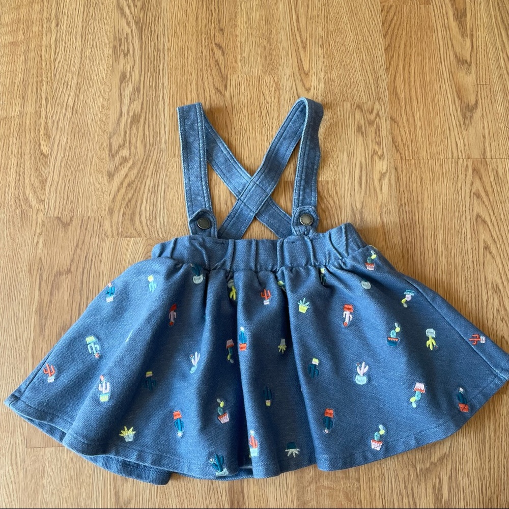Denim Skirted Cactus Overall